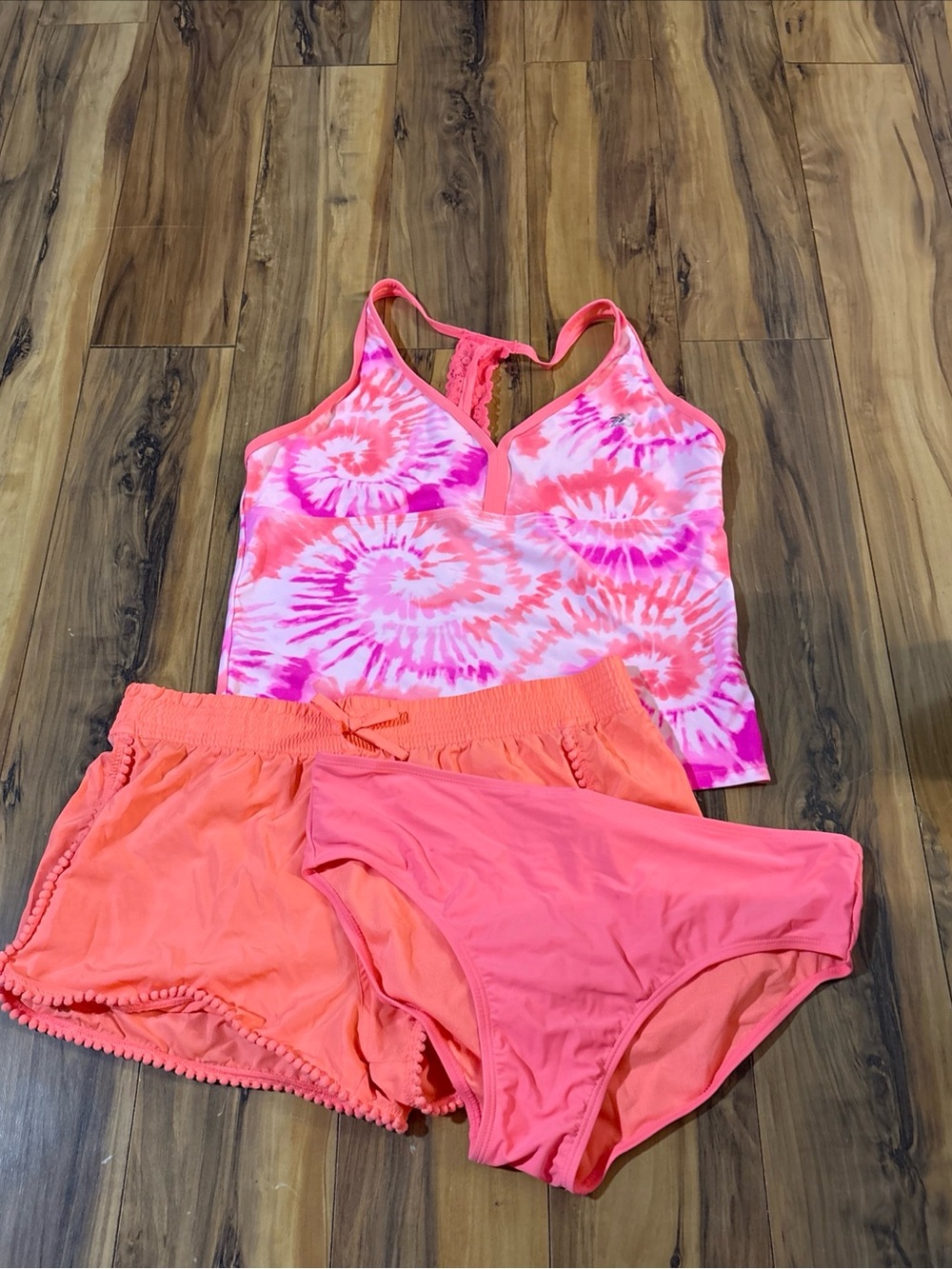 ZeroXposur Pink & Coral Tie-Dye One-Piece Swim Set for Kids